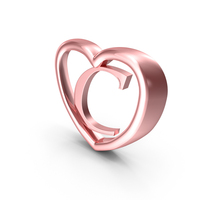 Rose Gold Heart With Letter C PNG & PSD Images