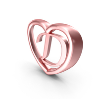 Rose Gold Heart With Letter D PNG & PSD Images
