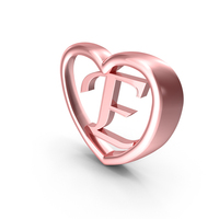 Rose Gold Heart With Letter E PNG & PSD Images