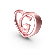 Rose Gold Heart With Letter G PNG & PSD Images
