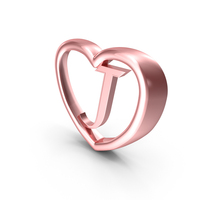 Rose Gold Heart With Letter J PNG & PSD Images