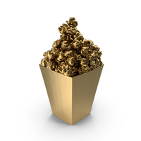 Gold Popcorn Box PNG & PSD Images
