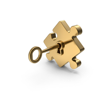 Gold Puzzle Part With Key PNG & PSD Images