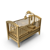Gold Baby Crib PNG & PSD Images