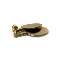Gold Table Tennis Racket And Balls PNG & PSD Images