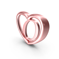 Rose Gold Heart with Letter O PNG & PSD Images