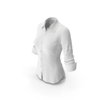 Women White Rolled Up Long Sleeve Shirt PNG & PSD Images