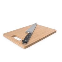 Cutting Board And Kitchen Knife PNG & PSD Images