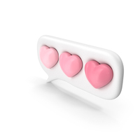 3D Chat Bubbles With Hearts PNG & PSD Images