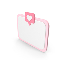 3D Notification Box Empty With Heart PNG & PSD Images