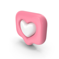 3d Social Notification Love Symbol PNG & PSD Images