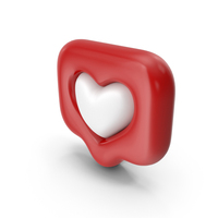3d Social Notification Red Love Symbol PNG & PSD Images
