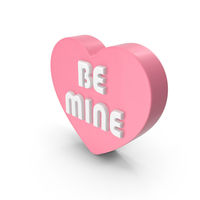 Pink Heart With Be Mine PNG & PSD Images