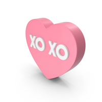 Pink Heart With XO XO PNG & PSD Images