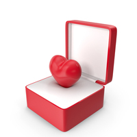 Red Gift Box with Heart PNG & PSD Images