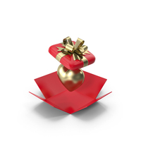 Red Gift Box With Heart PNG & PSD Images