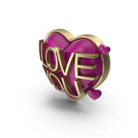 Red Heart With Gold Border PNG & PSD Images