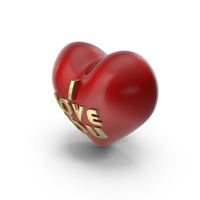 Red Heart with Phrase I Love You PNG & PSD Images