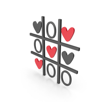 Tic Tac Toe Game with Hearts PNG & PSD Images