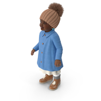 Black Toddler Girl Light Skin Autumn Style Standing Fur PNG & PSD Images