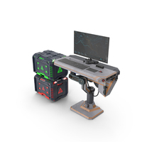 Sci-Fi Command Console and Futuristic Containers PNG & PSD Images
