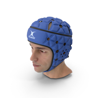 Male Head with Gilbert Rugby Headgear PNG & PSD Images