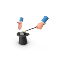 Magic Hat 100 US Dollar Money Lots PNG & PSD Images