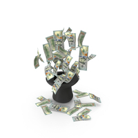 Magic Hat 100 US Dollar Money Fly Out PNG & PSD Images