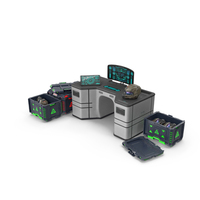 Futuristic Command Center With Hellmet Storage PNG & PSD Images