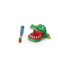 Toothbrush Kids With Crocodile Dentist Toy PNG & PSD Images