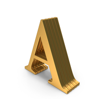 Alphabet Time Roman Gold A PNG & PSD Images