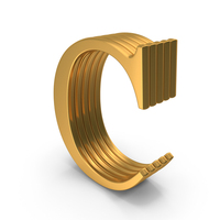 Alphabet Time Roman Gold C PNG & PSD Images