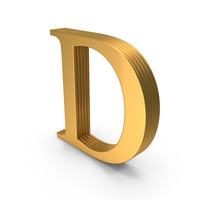 Alphabet Time Roman Gold D PNG & PSD Images