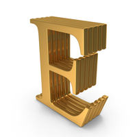 Alphabet Time Roman Gold E PNG & PSD Images