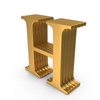 Alphabet Time Roman Gold H PNG & PSD Images