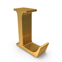 Alphabet Time Roman Gold L PNG & PSD Images