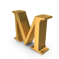 Alphabet Time Roman Gold M PNG & PSD Images