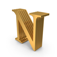Alphabet Time Roman Gold N PNG & PSD Images
