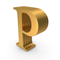 Alphabet Time Roman Gold P PNG & PSD Images
