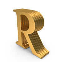 Alphabet Time Roman Gold R PNG & PSD Images