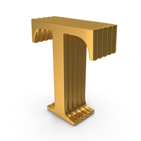 Alphabet Time Roman Gold T PNG & PSD Images