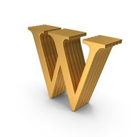 Alphabet Time Roman Gold W PNG & PSD Images