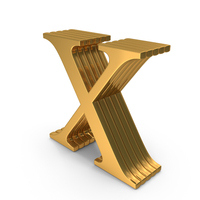 Alphabet Time Roman Gold X PNG & PSD Images