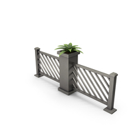 Stylized Fence With Bush PNG & PSD Images