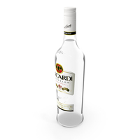 Photorealistic Bacardi Rum Botlle - High Detailed PNG & PSD Images