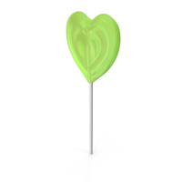 Green Heart Lollipop PNG & PSD Images