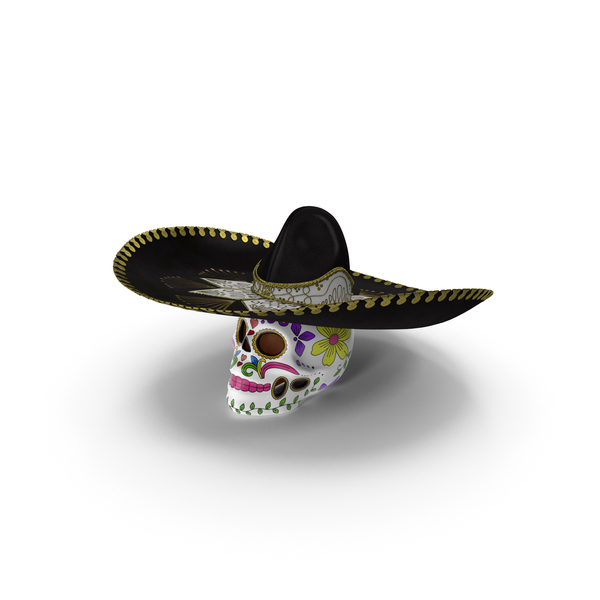 Mariachi Skull with Sombrero PNG & PSD Images