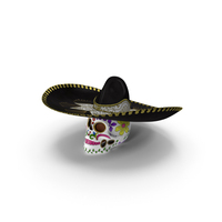 Mariachi Skull with Sombrero PNG & PSD Images