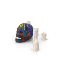 Calavera Noche Oscura with Candles PNG & PSD Images
