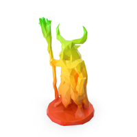 Low Poly Stylized Warlock Magician PNG & PSD Images